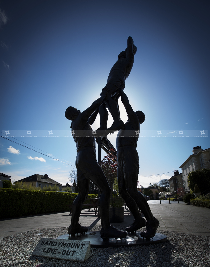 Dublin-casted-bronze-sculpture-Silicon-bronze-conemporary-art-sculpture-Rugby statue-persons-American football-Ireland SANDYMOUNT-HOTEL-sculpture.jpg