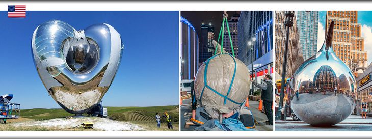 usa installation of the stainless steel sculptures