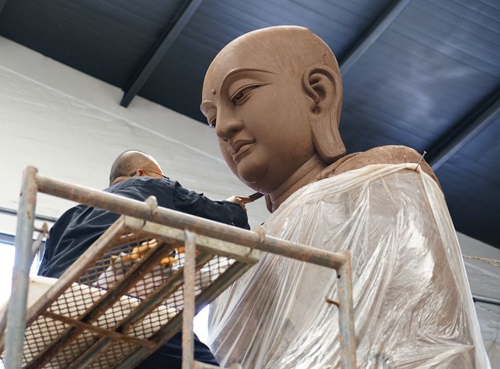 clay model of the bronze buddha statue