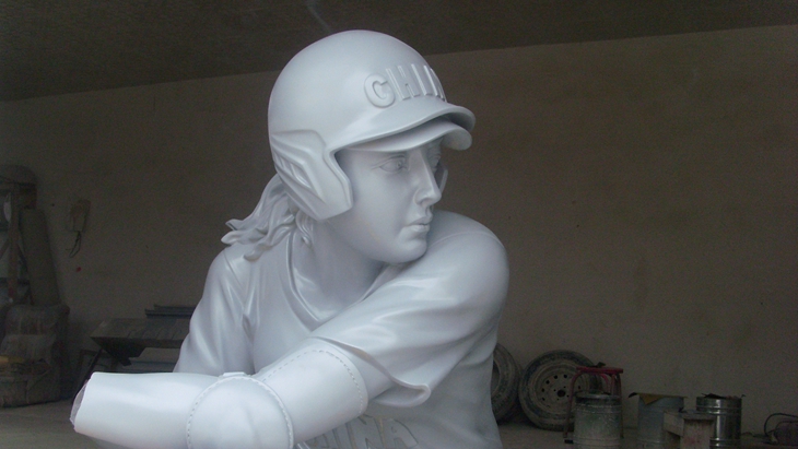 Fiberglass bust of an athlete