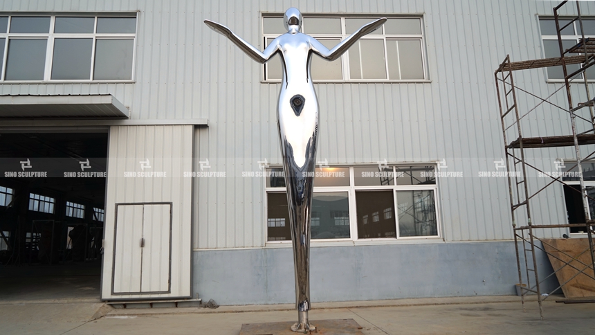 Completed production of the mirro steel sculpture Harmony in Sino's factory