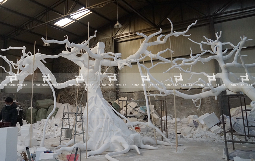 Mirror-Polished-Stainless-Steel-Tree-Statue-Foam-Model