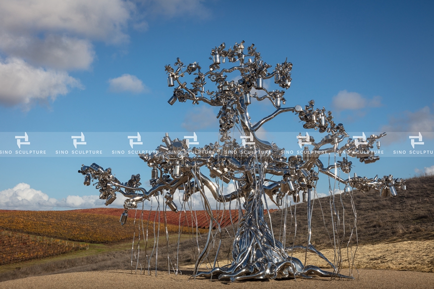Mirror-Polished-Stainless-Steel-Tree-Statue